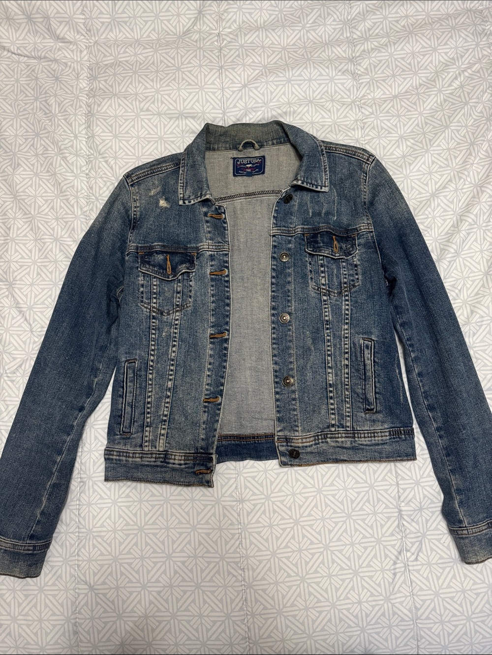Just USA Distressed Blue Denim Jacket for Women
